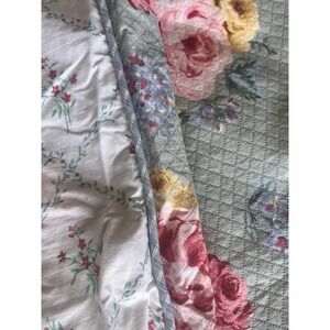 Vintage Ralph Lauren Cottage Lane King Duvet Cover Reversible Floral Buttons